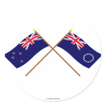 New Zealand and Cook Islands Crossed Flags stickers by Vexillophile New Zealand and Cook Islands Crossed Flags stickers
