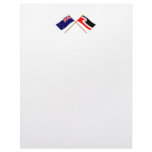 New Zealand and Maori People Crossed Flags Letterhead Template