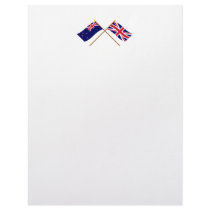 New Zealand and United Kingdom Crossed Flags Letterhead Design