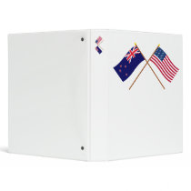 New Zealand and United States Crossed Flags binders