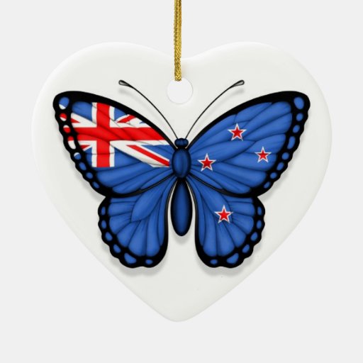 New Zealand Butterfly Flag Christmas Tree Ornaments