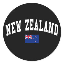New Zealand College Style Round Sticker