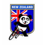 This cute cycling panda stands in front of a New Zealand flag with his bike. This original design makes a perfect gift for Kiwi bicyclers or bicycling fanatics in New Zealand. Great for everyone who loves cute pandas and biking.