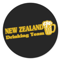 New Zealand Drinking Team Round Sticker