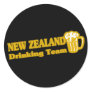 New Zealand Drinking Team Round Sticker