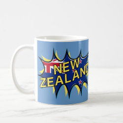New Zealand flag comic style star Coffee Mug
