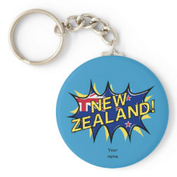 New Zealand flag comic style star Key Chain