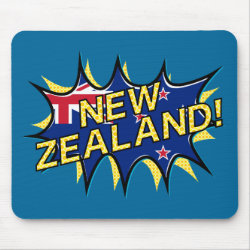 New Zealand flag comic style star Mousepads
