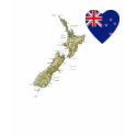 New Zealand Flag Heart and Map T-Shirt