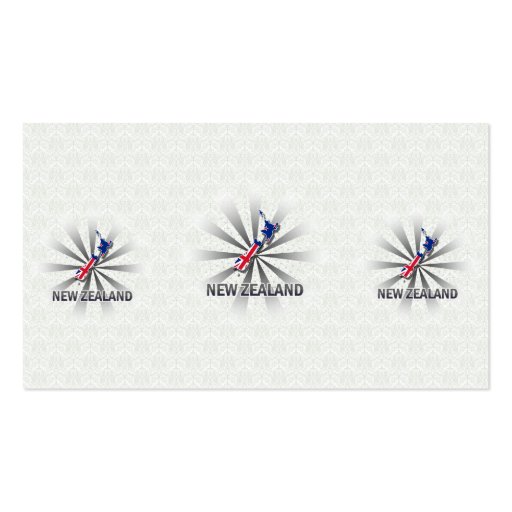 New Zealand Flag Map 2.0 Business Card Templates (back side)