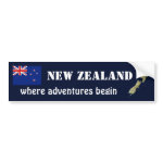 New Zealand Flag Map Text Bumper Sticker