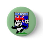 This adorable little panda is too cute! He's featured in front of a large flag from New Zealand and ready to play football and score some goals. This cute design is perfect for football players and soccer fans.