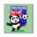 This adorable little panda is too cute! He's featured in front of a large flag from New Zealand and ready to play football and score some goals. This cute design is perfect for football players and soccer fans.