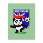 This adorable little panda is too cute! He's featured in front of a large flag from New Zealand and ready to play football and score some goals. This cute design is perfect for football players and soccer fans.