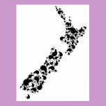 NEW ZEALAND - full of kiwis - black postcards
