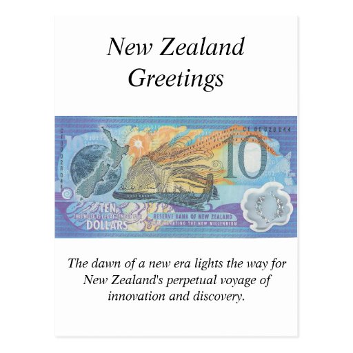 New Zealand Greetings Card Commemorative note Postcard Zazzle