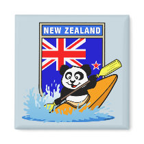 New Zealand Kayaking Panda magnets by cuteunion New Zealand Kayaking Panda magnets