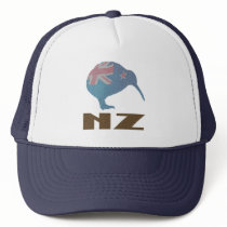 New Zealand Modern Kiwi Trucker Hat by kiwisoutback New Zealand Modern Kiwi Trucker Hat