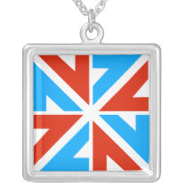 New Zealand NZ in blue and red necklaces