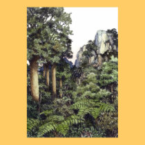 New Zealand Trees & Rock, by Lynda Vugler posters
