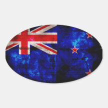 New Zealander Flag Oval Sticker