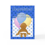 Newborn baby boy congratulations cartoon card