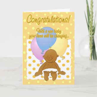 Newborn baby congratulations cartoon greeting card