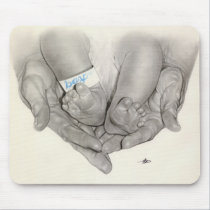 Newborn baby feet hands Mousepad mousepads
