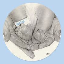 Newborn baby feet hands Sticker stickers