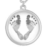 Newborn Baby Footprints Keepsake Charm Jewelry