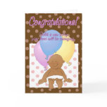 Newborn baby girl congratulations cartoon card