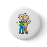 Newborn Baby Stick Figure Button