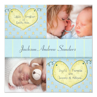 brother and sister invitations amp announcements zazzle sibling birth announcements