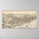 Newburgh New York 1900 Antique Panoramic Map posters