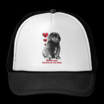 Newf Puppy Pawprints hats