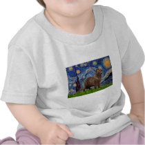 Newfie (brown2) - Starry Night t-shirts