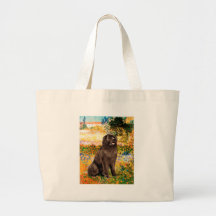 Newfie (brown) - Garden (VG) Tote Bags