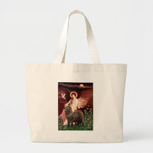 Newfie (brown) - Seated Angel Tote Bag