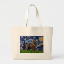 Newfie (brown) - Starry Night Bag