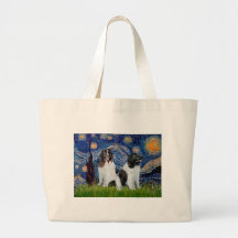 Newfie Landseer Pair - Starry Night Canvas Bag