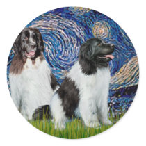 Newfie Landseer Pair - Starry Night stickers