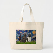 Newfie Pair (B1+L) - Starry Night Canvas Bags
