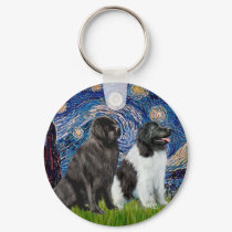 Newfie Pair (B1+L) - Starry Night keychains