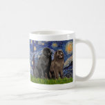Newfie Pair - Starry Night Coffee Mugs