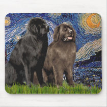 Newfie Pair - Starry Night mousepads