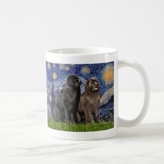 Newfie Pair - Starry Night mug