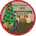 Newfie Puppy's First Christmas Ornament 2009 photo sculptures