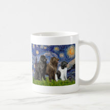 Newfie Trio - Starry Night Coffee Mug