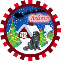 newfoundland believe in santa ornament photo sculptures