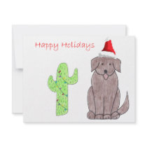 Newfoundland Chocolate Cactus Christmas invitations